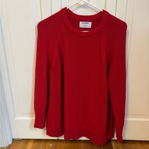 Old Navy Women's Vibrant Red Crew Neck Sweater